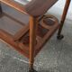 Italian Modern Mahogany Bar Cart with Serving Tray