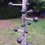 Portemanteau perroquet design des années 70 en métal chromé et bakelite