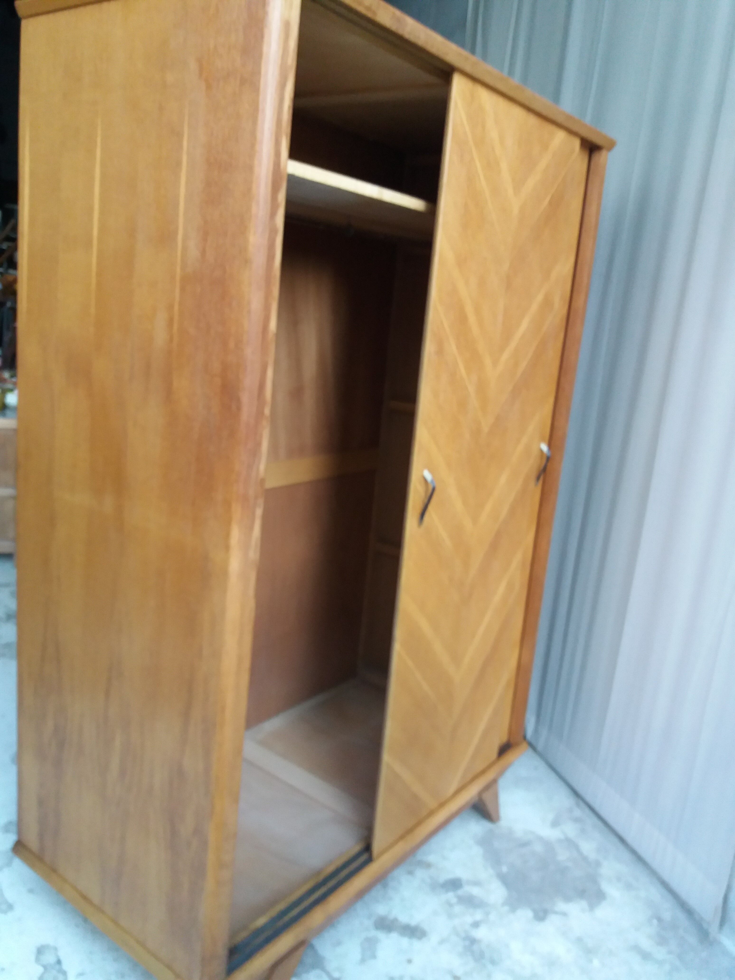 Vintage wardrobe with 2 sliding doors