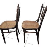 chaises de bistrot cannées de marque FISCHEL x 2