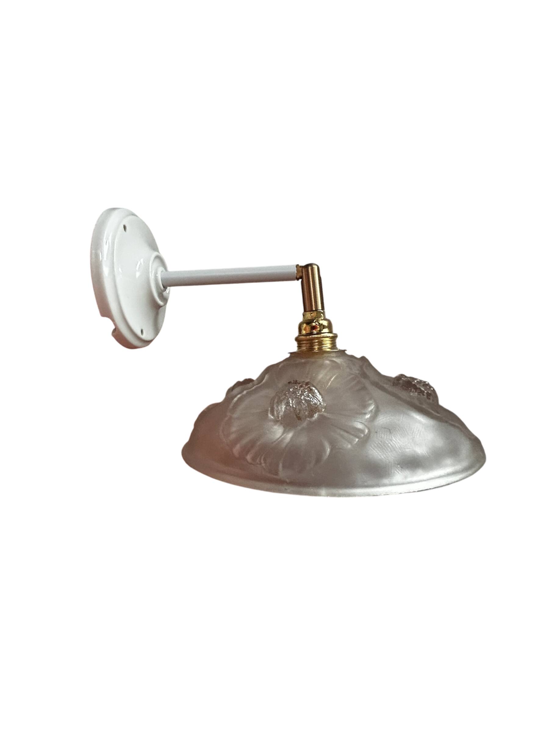 Art Deco Flower Globe Tilting Wall Light