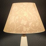 Vintage Table Lamp in White Marble and Brass