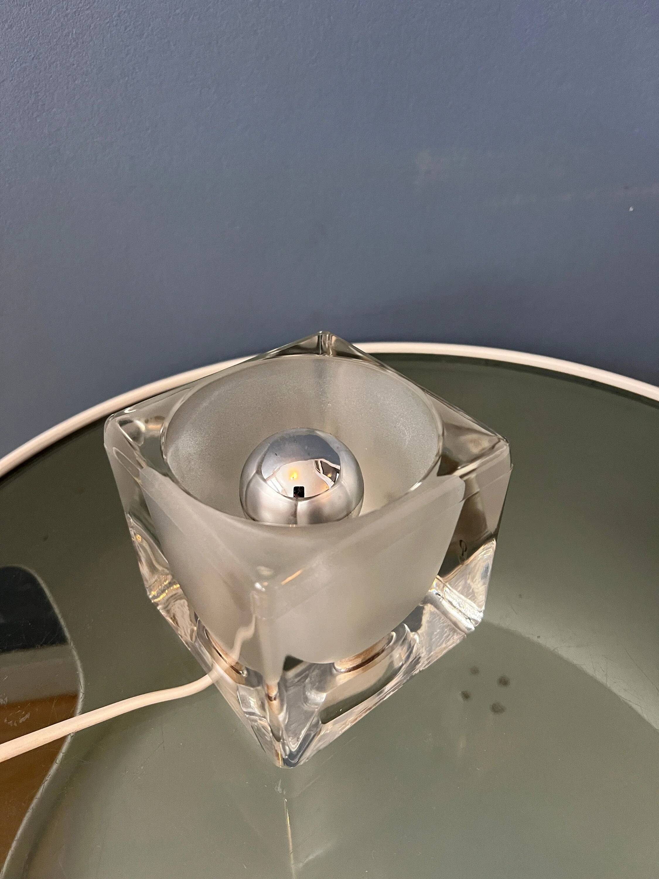 Lampe de table en verre « Ice Cube » Mid Century Peill & Putzler