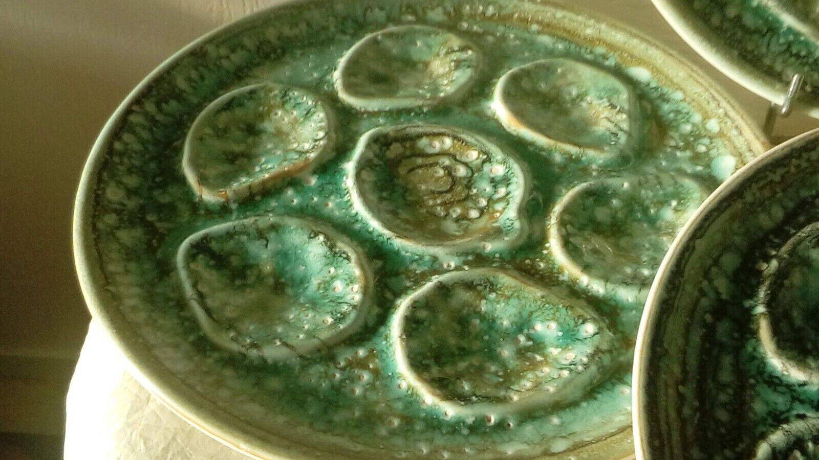 ceramic oyster plates France mousse model