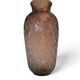 Vase Art Déco en verre fumé géométrique gravé à l'acide par Daum Nancy France