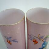 Pair of pink opaline vases from the 1920s