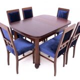 Table et chaises Art nouveau des années 1930. Après rénovation.