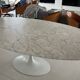Original Knoll Tulip oval dining table 198x121 Eero Saarinen Arabescato Matt