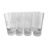 Set de 8 verres à orangeade en cristal taillé