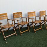 4 vintage folding garden armchairs – French work 1970-80