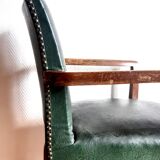 Pair of 1940 bridge armchairs in skaï