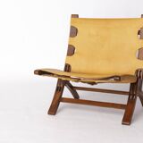 1 of 2 Børge Mogensen Folding Chair – 1950s Teak & Leather – Danish