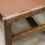 Series of 6 vintage Maison Regain chairs in leather and wood, 1960s