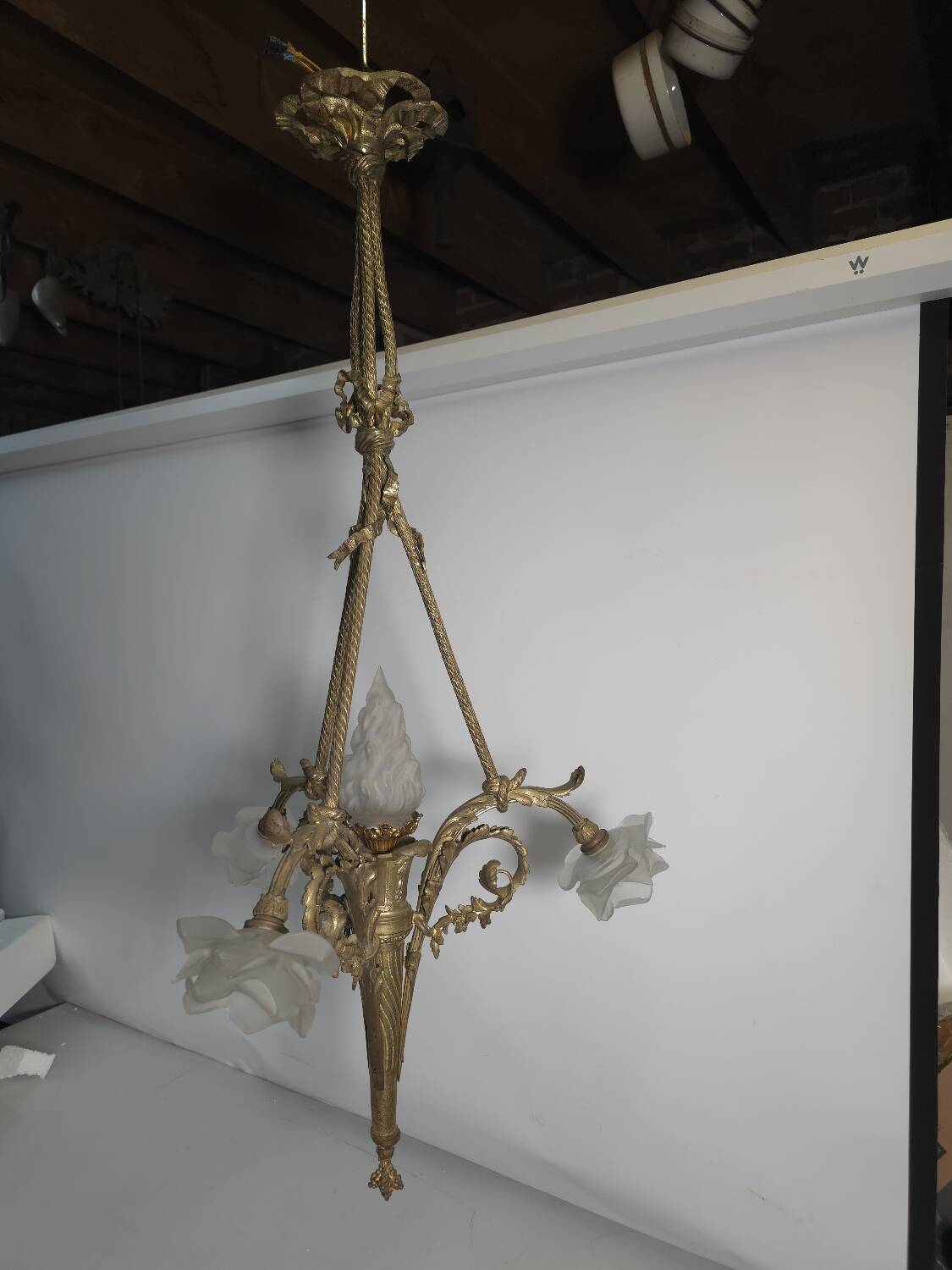 Antique bronze chandelier in Louis XV style