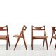 Set of 4 oak Hans Wegner Sawbuck model CH29 chairs by Carl Hansen and Son