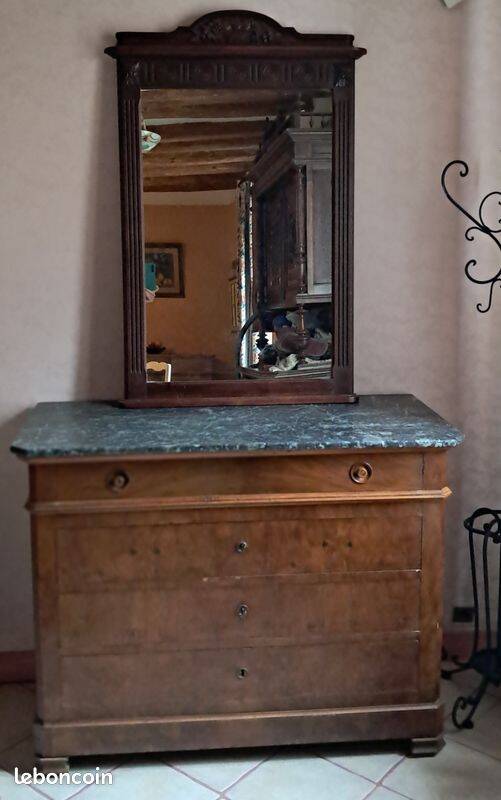 Antique commode with marble top