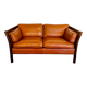 Canapé vintage danois des années 60 en cuir cognac pour 2 personnes.