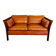 Canapé vintage danois des années 60 en cuir cognac pour 2 personnes.