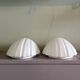 Two wall sconces in opal glass in the shape of seashells, Germany 1970
