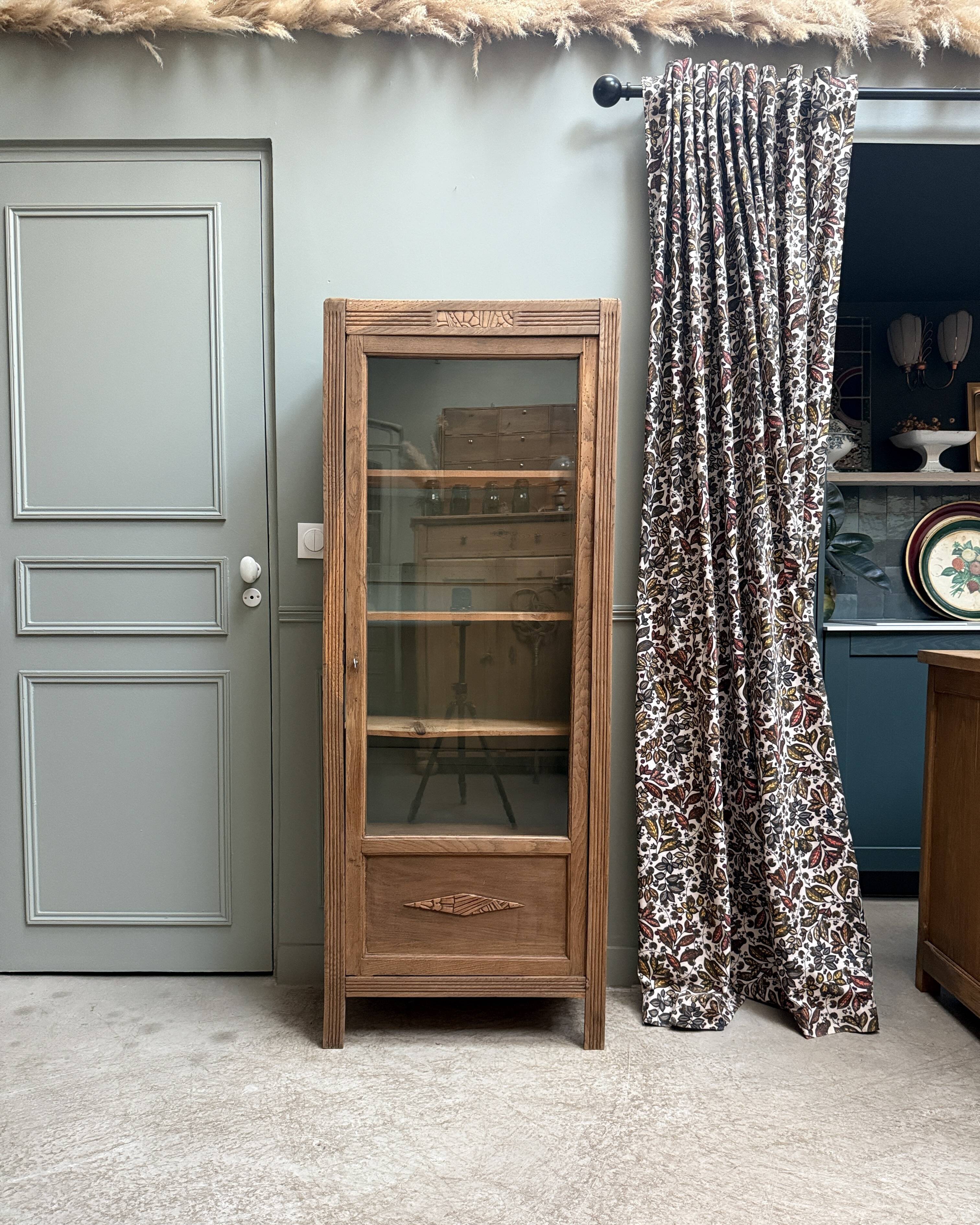 Vitrine parisienne Art Déco en chêne (rénovée)