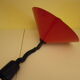 "Up and down" steel enamelled red 1980s hanging