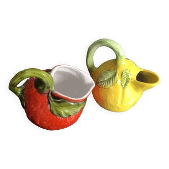 2 lemonade pitchers in slushie: mandarin and lemon