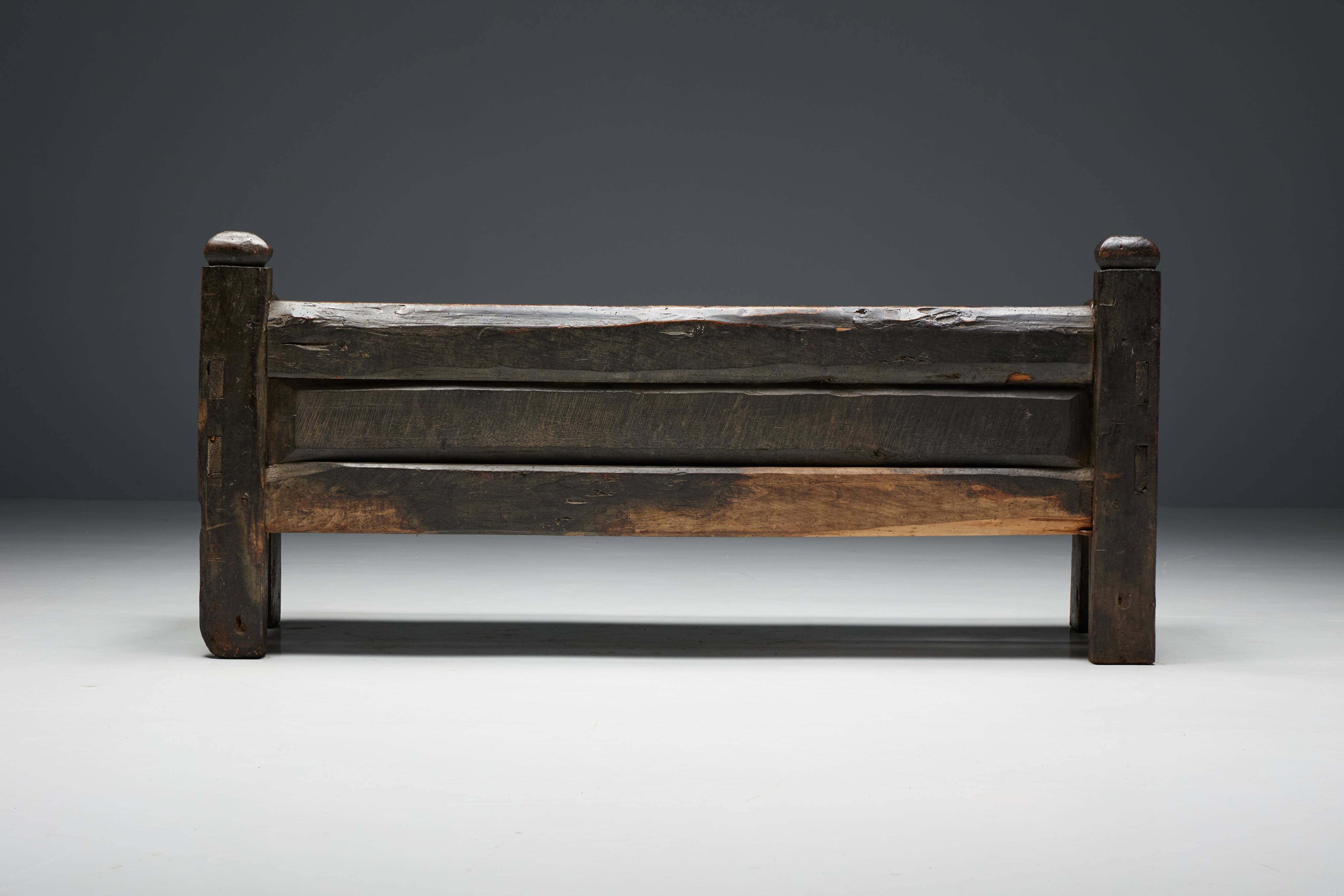 Banc Brutaliste Wabi Sabi, France, 19ème Siècle