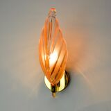 Floral wall lamp, pink murano glass, Italy, 1970