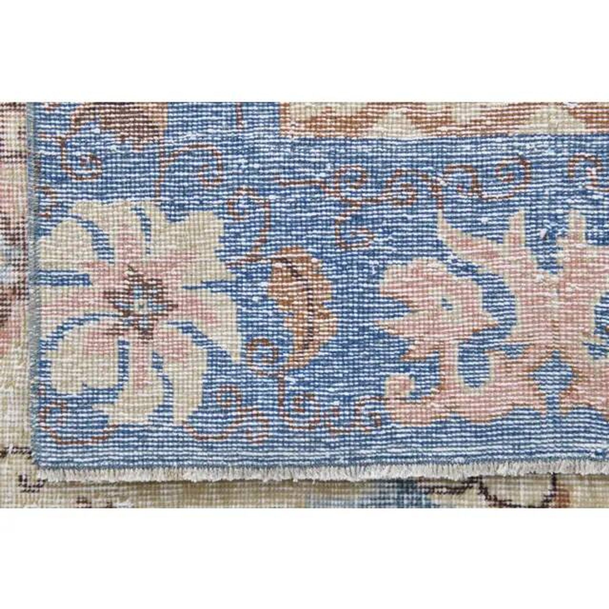 Vintage Turkish Hand-Knotted Wool Cotton Beige Area Rug 230x340