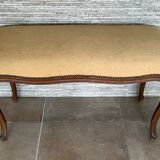 1900 Louis XV style bench in walnut, bench seat