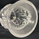 Vase on pedestal with foliage decoration signed lalique saint-cloud, possible pair