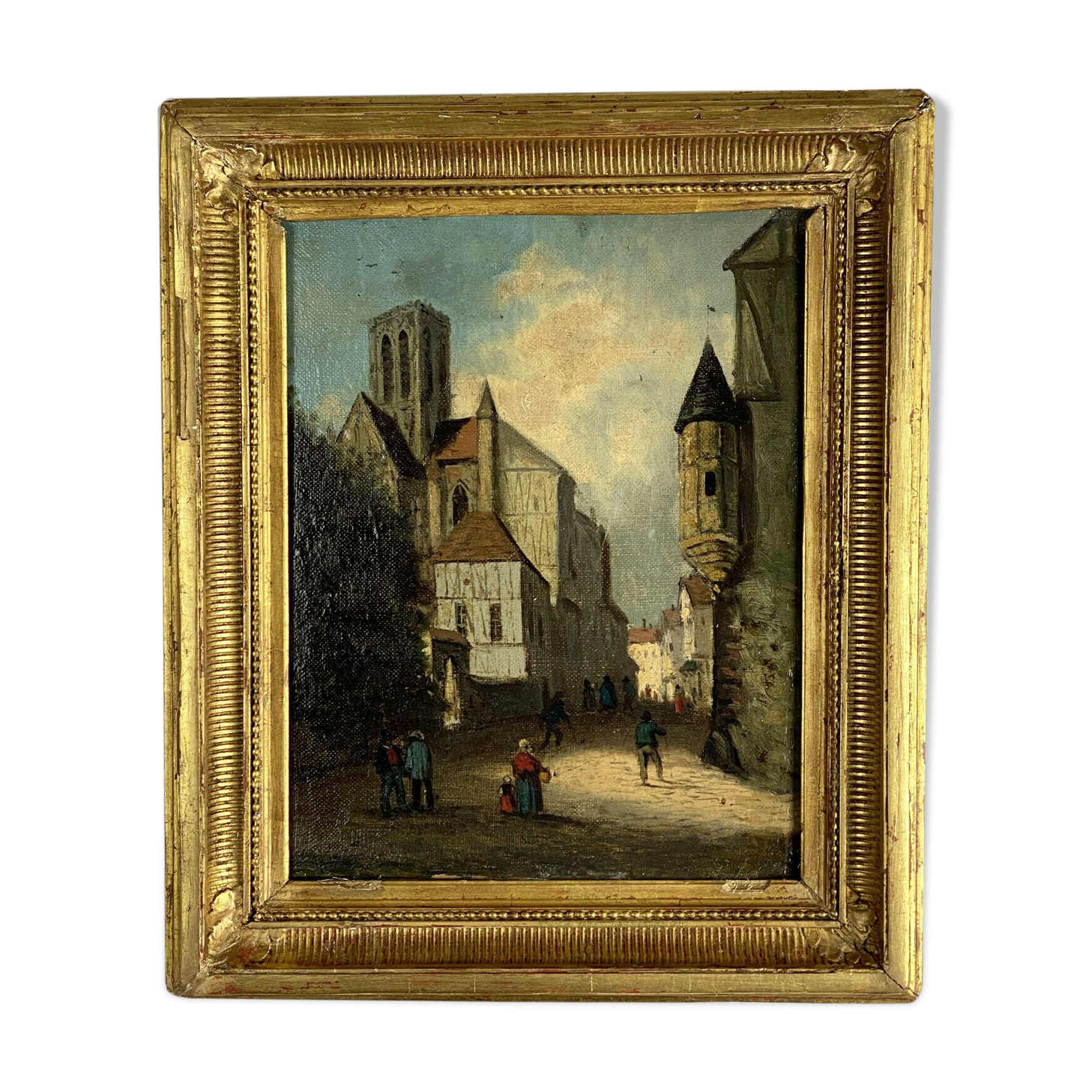 Oil on panel table from the early 19th century