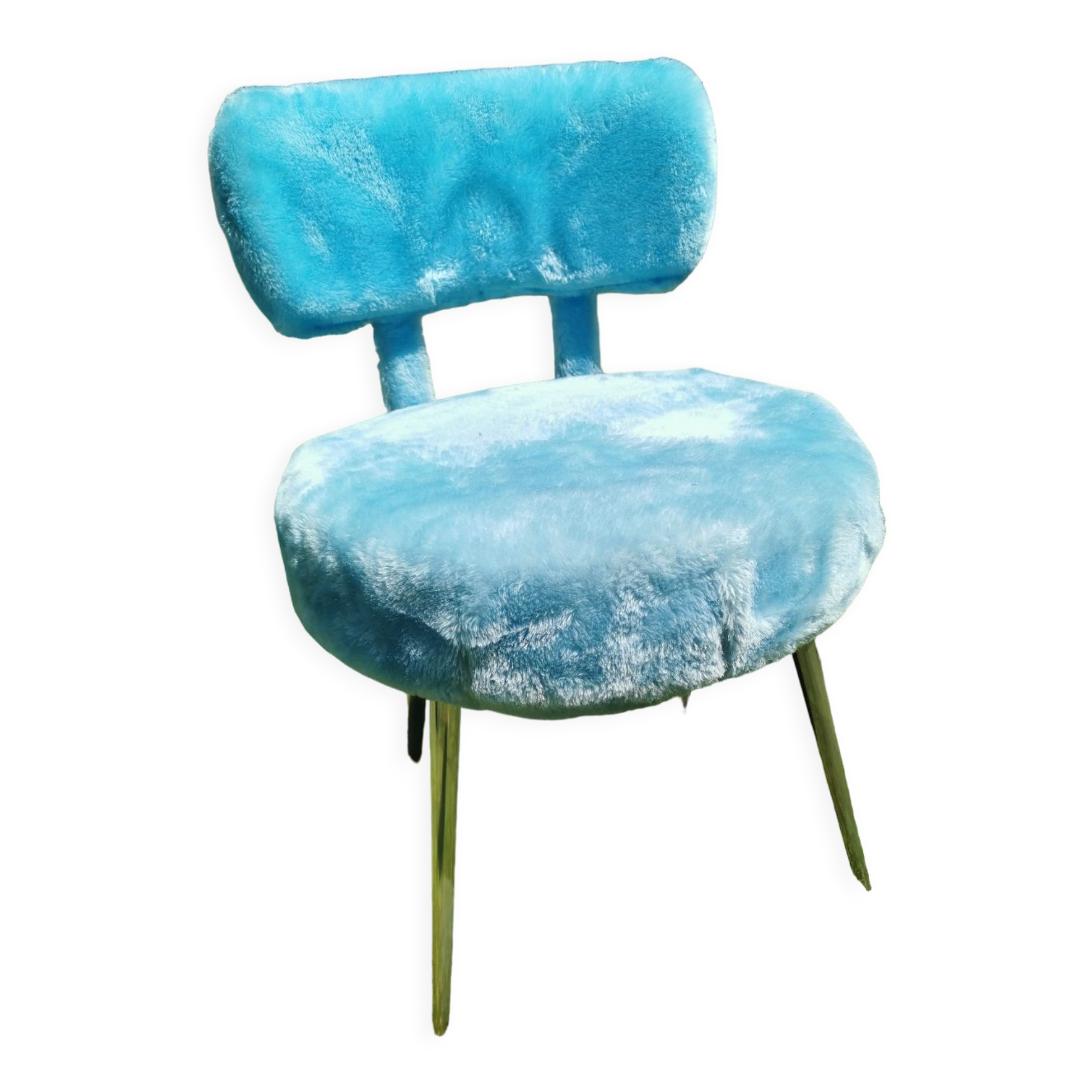 Blue moumoute chair Pelfran
