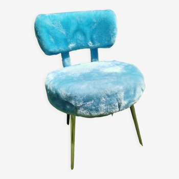 Chaise moumoute bleue Pelfran