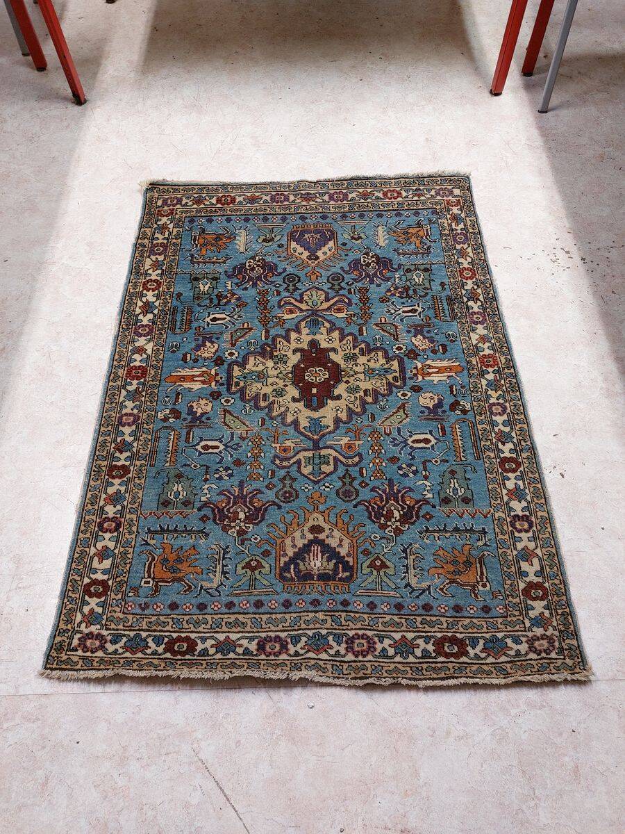 Qom Persian rug, handwoven silk and wool - 152 x 110 cm