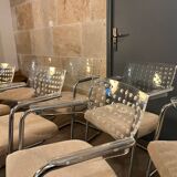 Set of 7 vintage space age plexi chairs