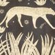 Painted canvas. Panther on a golden background. Contemporary work