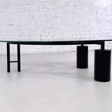 80s coffee table in metal and glass