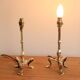 Pair Of Victorian Antique Brass Pullman Railway Carriage Table Lamps