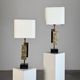 Pair of Dioniso Table Lamps in Marble and Brass by Angelo Brotto, Esperia