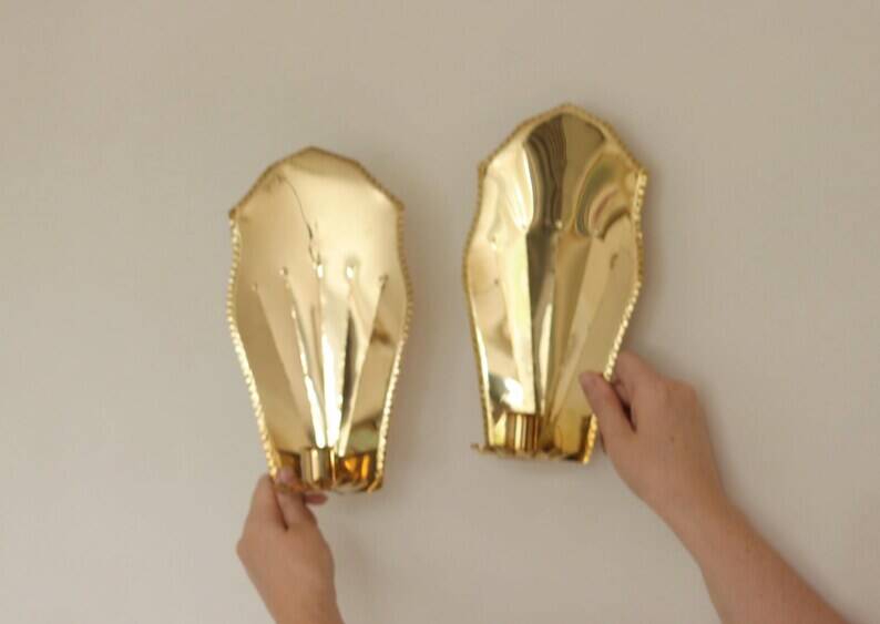 Pair Of Mid Century Swedish Brass Sconces
