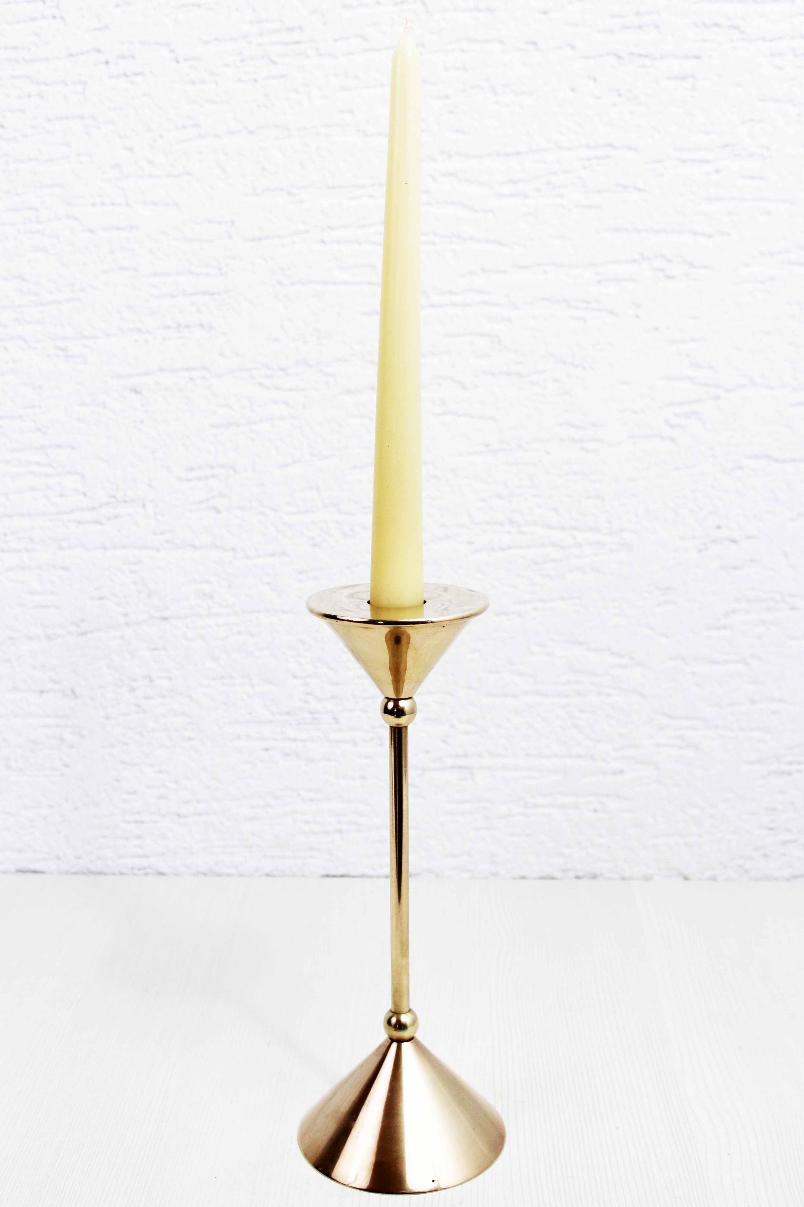 Scandinavian brass candle holder