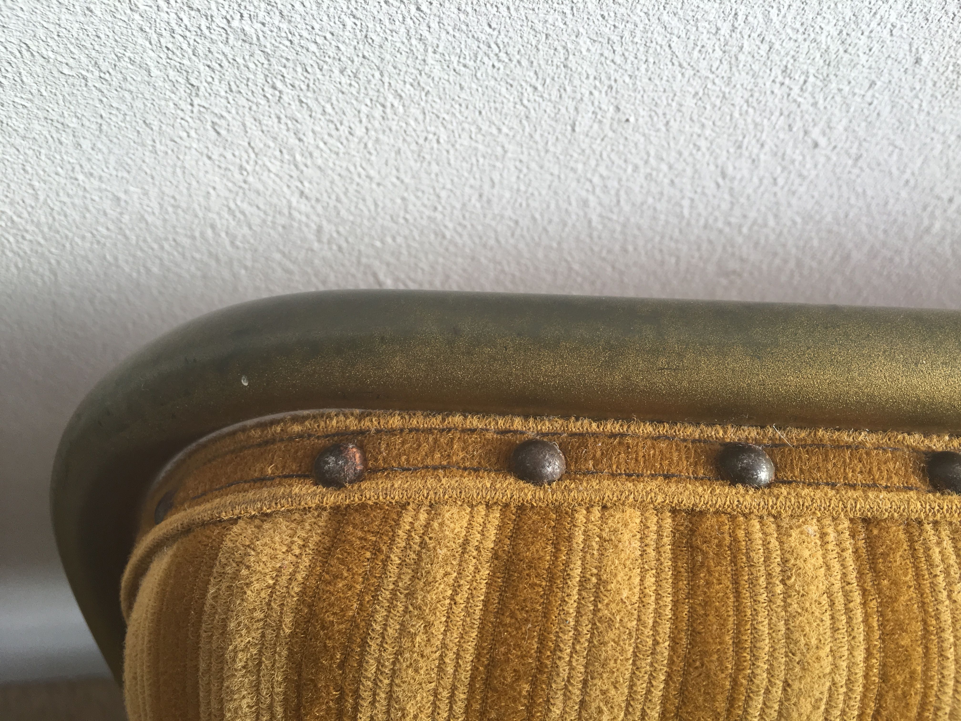 Paire de chaises Lafuma velours moutarde vintage 60/70’s