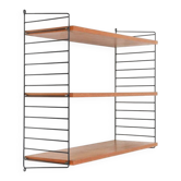 Original String shelving unit / Kajsa & Nisse Strinning / teak / mid-century modern design / black / 75x80x30cm
