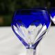 St. Louis BristoL pattern cut crystal liqueur set with blue overlay