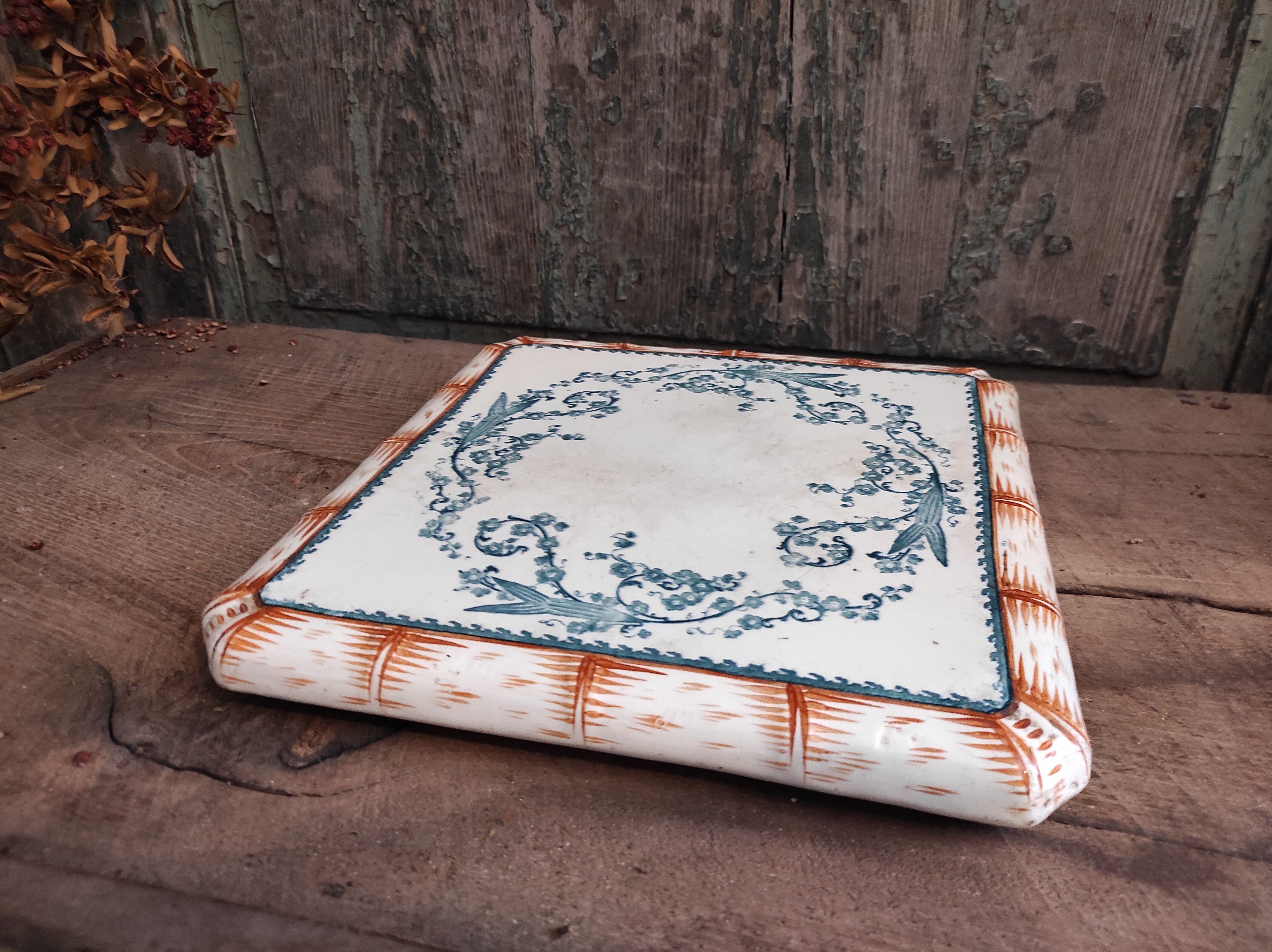 Antique French porcelain trivet