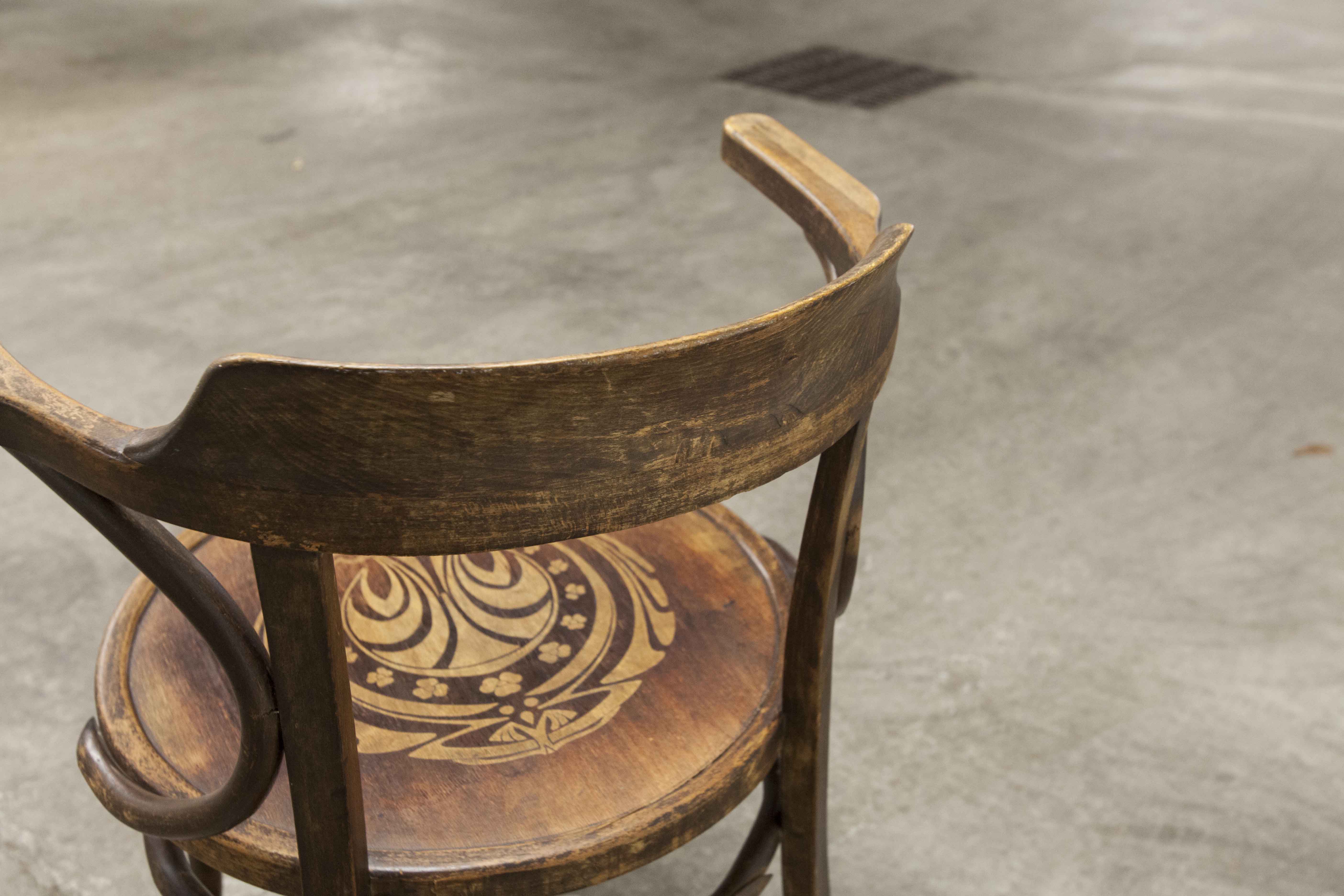Office chair Baumann 1914 curved wood