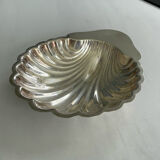 Silver-plated shell catchall – vintage shell decorative tray