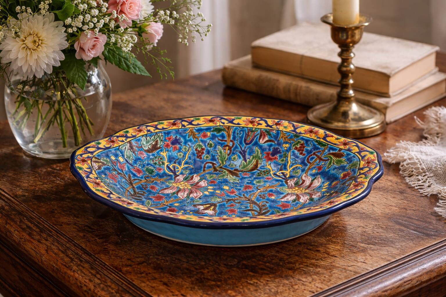 Decorative bowl in Longwy enamels