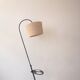 Vintage wire floor lamp/reading lamp in metal and wicker, 1960